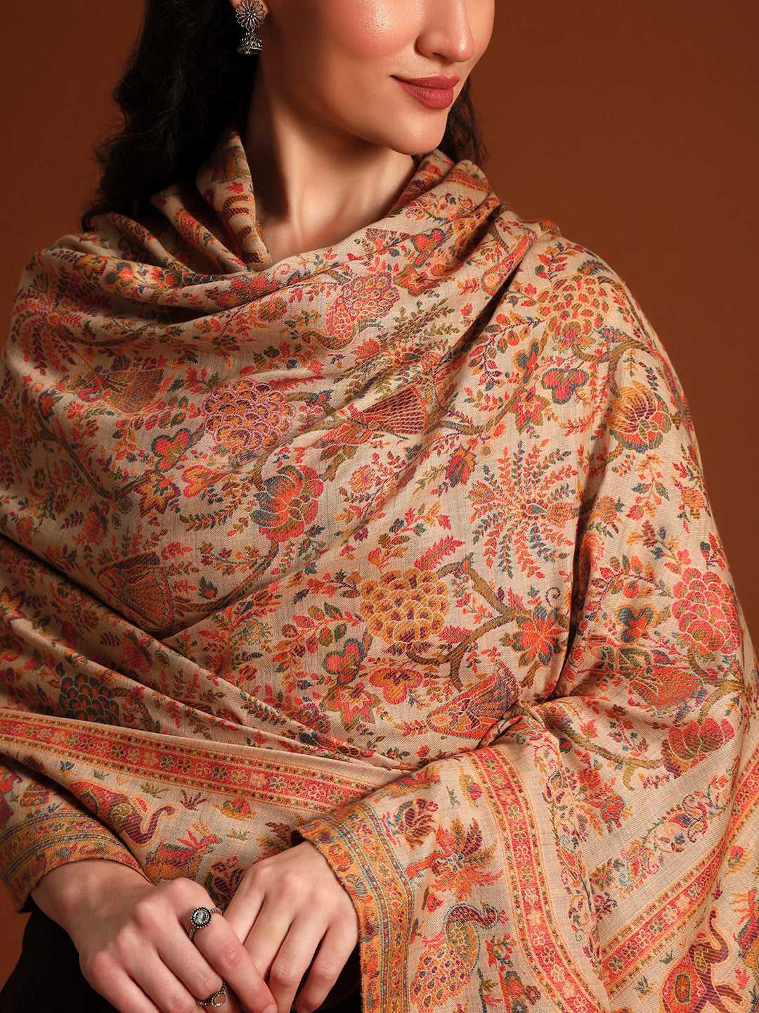 Women Orchard Kaani Wool Blend Kashmiri Shawl