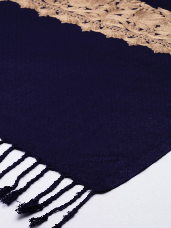 Women's Zarbaft Aari Embroidered Kashmiri Stole (Size: 71x203 cm)