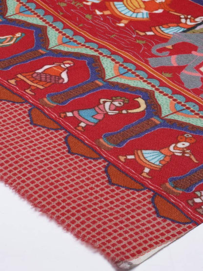Men's Shahnaz 100% Pure Wool Printed Shikaardar Lohi, Shawl(Size: 127x254 CM)