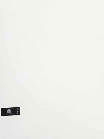 Men Sarmia 100% Pure Wool Toosha Shawl (White Size: 127x254 CM)
