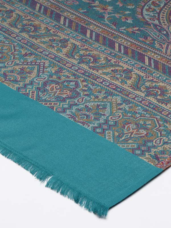 Women's Noor Kashmiri Royal Paisley Design Jamawar Shawl (Size: 101 X 203 Cms)