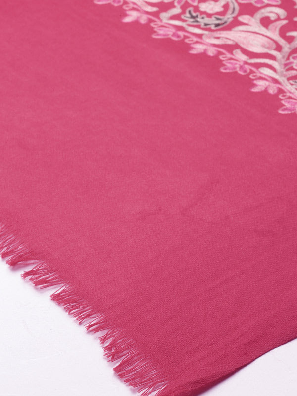 Women's Gulkaari 100% Pure Wool Nalki Embroidered Stole (Size 71x203 CM)