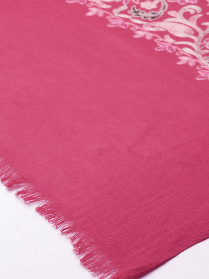 Women's Gulkaari 100% Pure Wool Nalki Embroidered Stole (Size 71x203 CM)