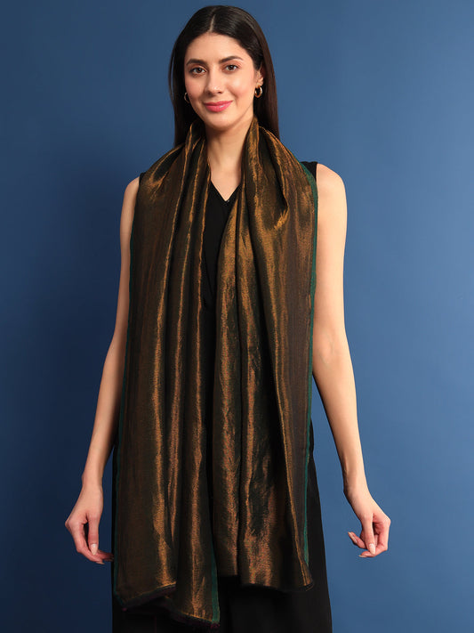 Pashmoda Womenƒ??s Zarish Reversible Zari Moonlight Fine Wool Stole (Size: 71x203 Cm)