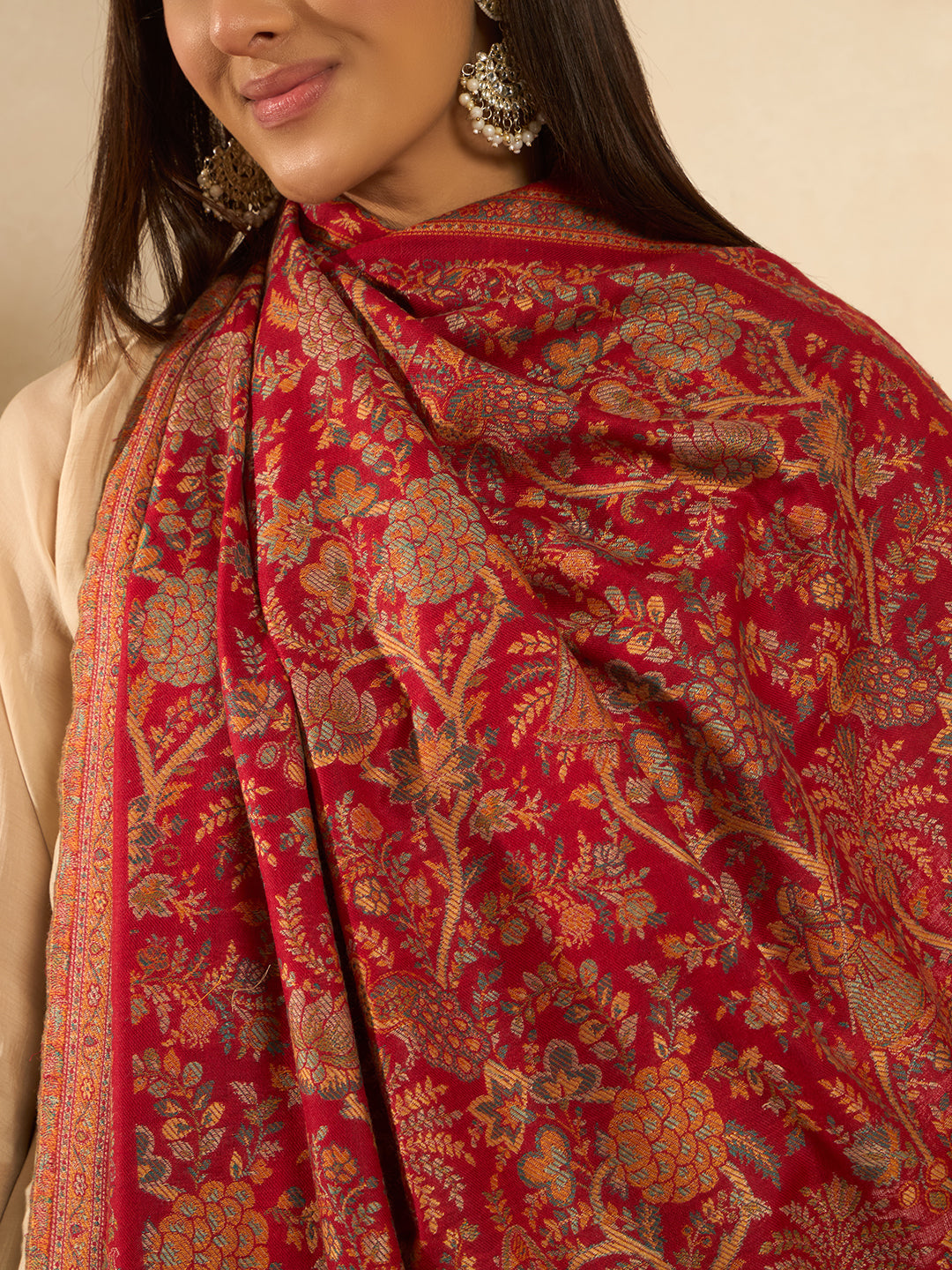 Women Orchard Kaani Wool Blend Kashmiri Shawl