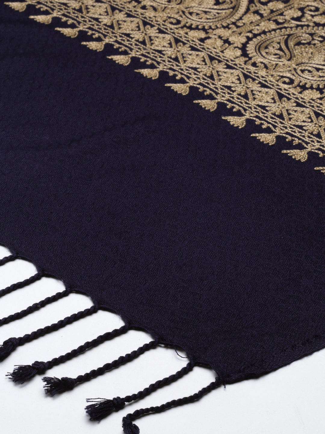 Menƒ??s Shalimaar Kashmiri Embroidery Stole ,Size 71X203 CM, Beige Color