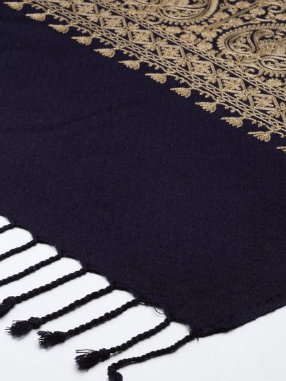 Menƒ??s Shalimaar Kashmiri Embroidery Stole ,Size 71X203 CM, Beige Color