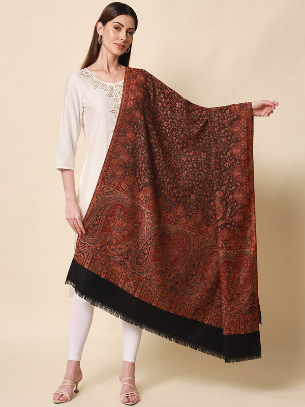 Women's Zarif-e-Kashmir Wool Blend Jamawar Shawl (Size: 101X203 CM)