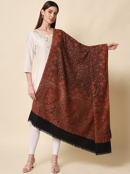 Women's Zarif-e-Kashmir Wool Blend Jamawar Shawl (Size: 101X203 CM)