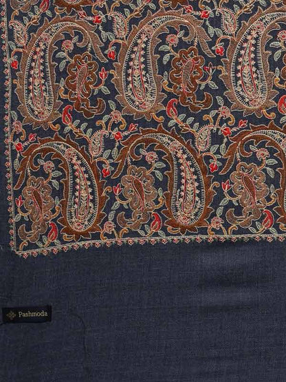 Women's Gulzaar 100% Pure Wool Aari Embroidered Shawl (Size : 101X203 CM)