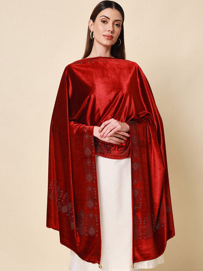 Women's Zehreen Velvet Crystal Shawl (Size 101X203 cms )