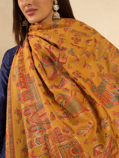 Women Gulrukh Zari Reversible Kaani Fine Wool Shawl