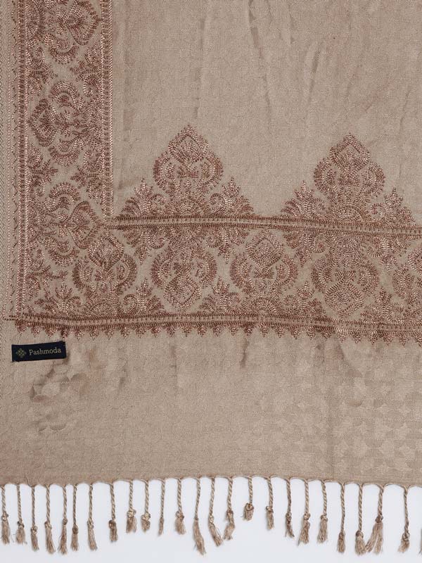 Women's Zarif Kashmiri Aari Embroidery Stole (Size: 71X203 CM)