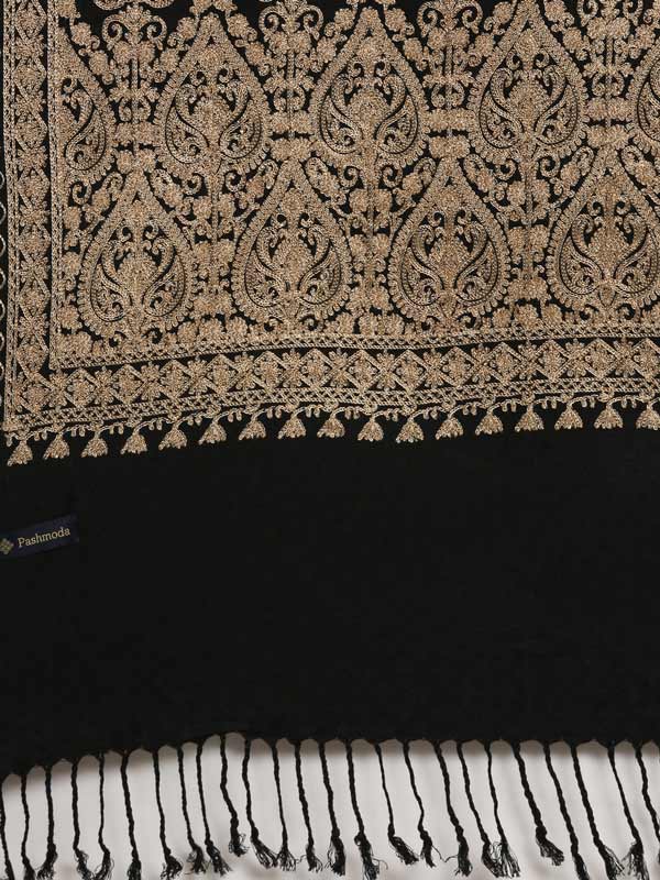 Menƒ??s Shalimaar Kashmiri Embroidery Stole ,Size 71X203 CM, Beige Color