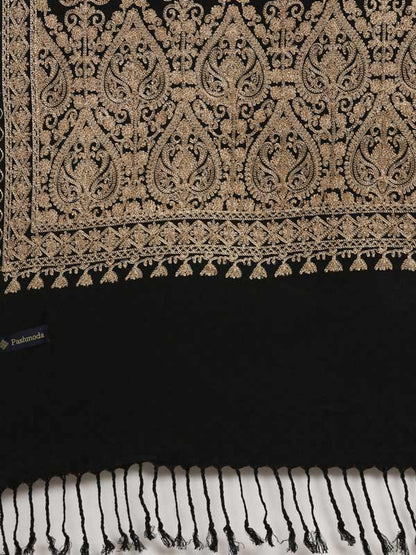 Menƒ??s Shalimaar Kashmiri Embroidery Stole ,Size 71X203 CM, Beige Color