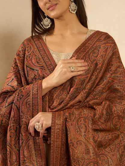 Women Regalis Zari Reversible Kaani Fine Wool Shawl