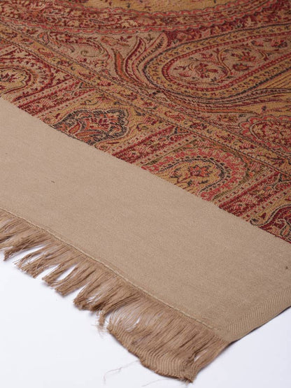 Men Zarif-e-Kashmir  Woven Design Shawl (SIZE: 101x203 CM, Brown Color)