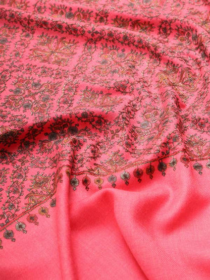 Women Surmai 100% Pure Wool Embroidered Shawl (Size 101X203 CM)
