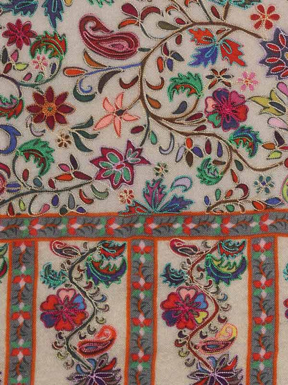 Men's khwabida 100% Pure  Wool  Kalamkari Shawl   (Size: 101 X 203 Cms)