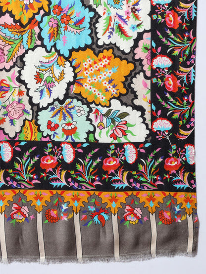 Women's Chaman Multicoloured Printed Stole (Size : 71X203 CM)