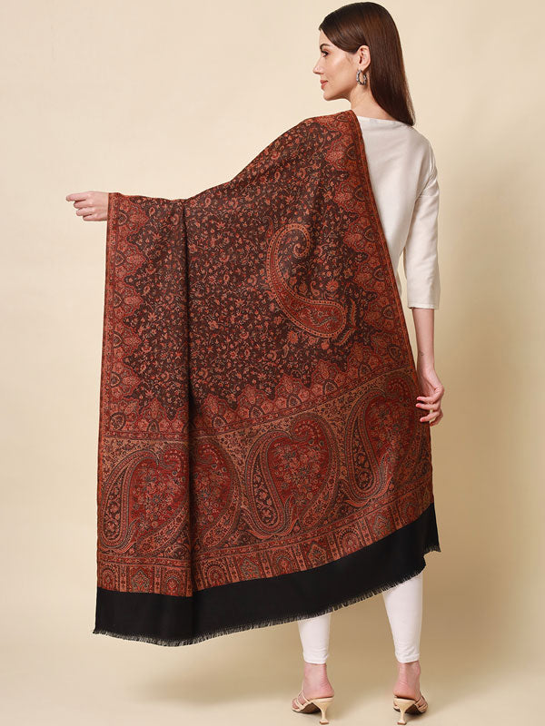 Women's Zarif-e-Kashmir Wool Blend Jamawar Shawl (Size: 101X203 CM)