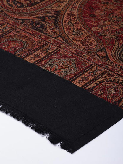 Men Zarif-e-Kashmir  Woven Design Shawl (SIZE: 101x203 CM, Black Color)