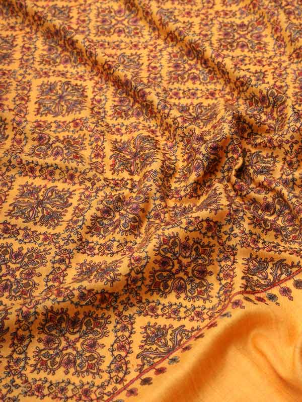 Women Surmai 100% Pure Wool Embroidered Shawl (Size 101X203 CM)