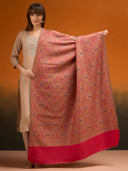 Women Gulnaar Royale Zari Reversible Kaani Fine Wool Shawl