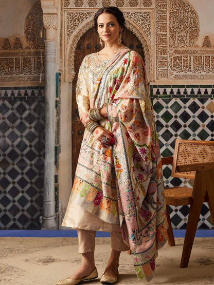 Women Aafreen Kalamkari Embroidered Shawl (Size:  101x203 CM)