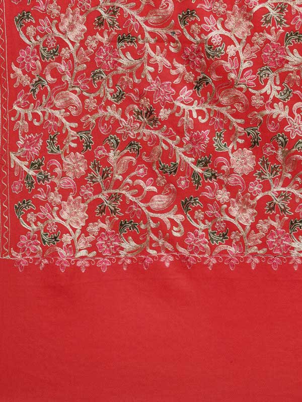 Women's Gulkaari 100% Pure Wool Nalki Embroidered Stole (Size 71x203 CM)