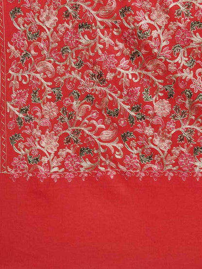 Women's Gulkaari 100% Pure Wool Nalki Embroidered Stole (Size 71x203 CM)