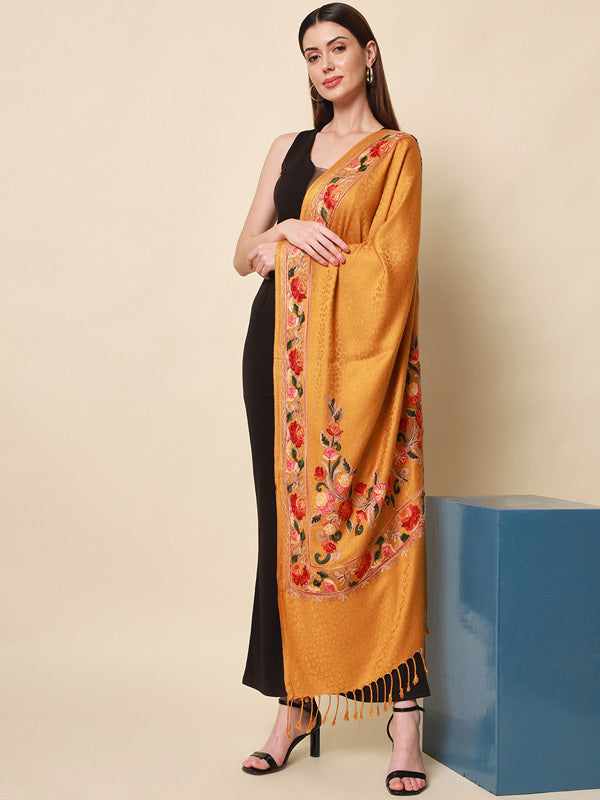 Women's khushnuma Kashmiri Aari Embroidery Stole (Size: 71X203 CM)