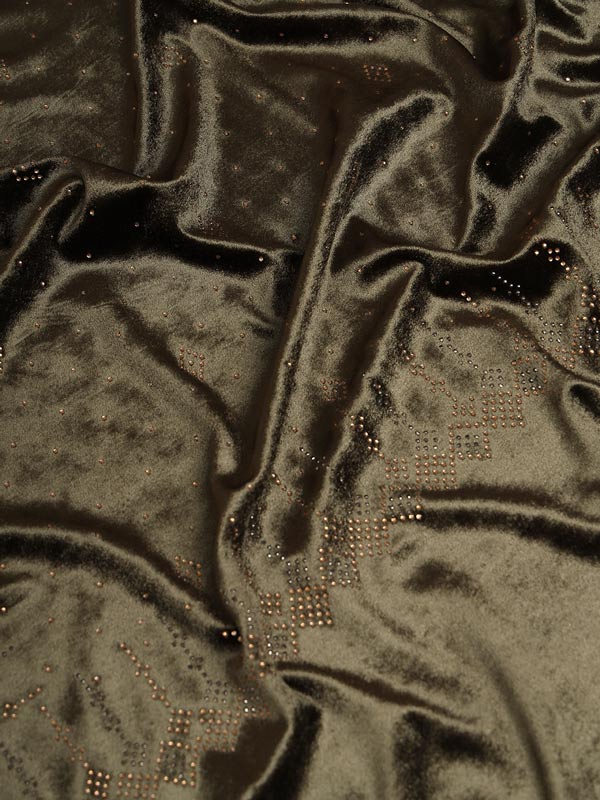 Womenƒ??s Makhamli Velvet Crystal Embellished Stole (Size 71X203 cms )