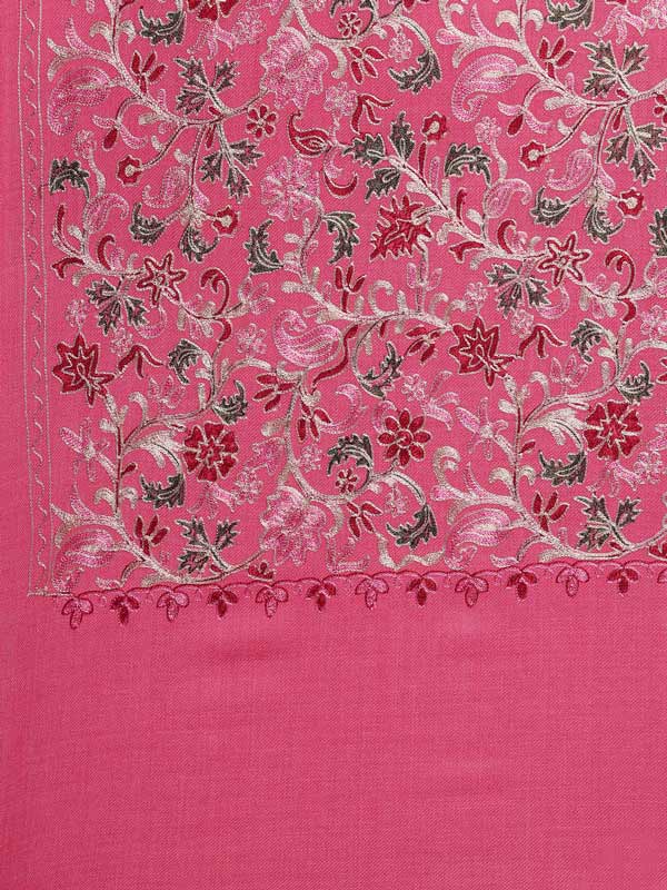 Women's Gulkaari 100% Pure Wool Nalki Embroidered Stole (Size 71x203 CM)
