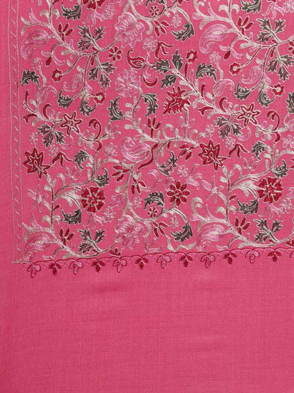 Women's Gulkaari 100% Pure Wool Nalki Embroidered Stole (Size 71x203 CM)