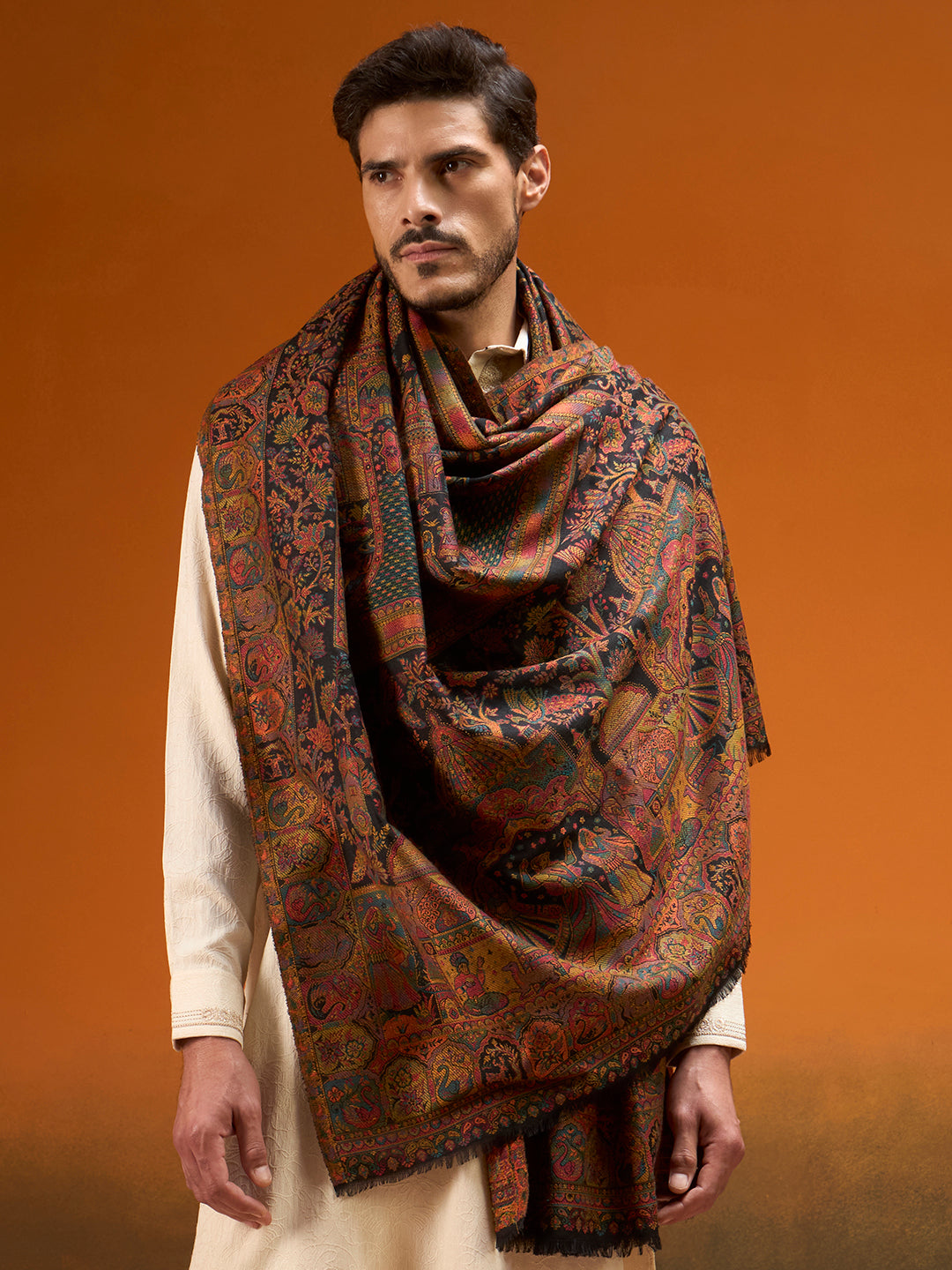 Men Shahi Manzar Fine Wool Kaani Shawl
