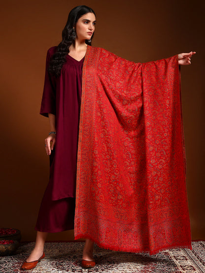 Pashmoda Women Nazrana Kashmiri Jamawar Woven Shawl (Size: 101X203 CM)