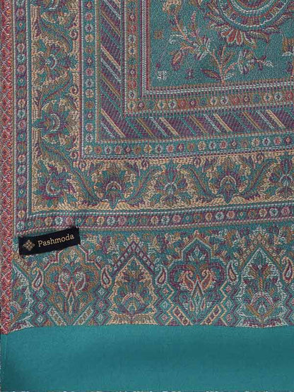Women's Noor Kashmiri Royal Paisley Design Jamawar Shawl (Size: 101 X 203 Cms)