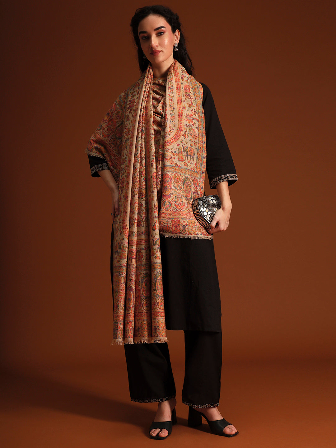 Women Orchard Kaani Wool Blend Kashmiri Shawl