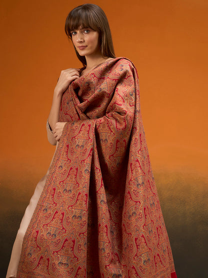 Women Gulnaar Royale Zari Reversible Kaani Fine Wool Shawl
