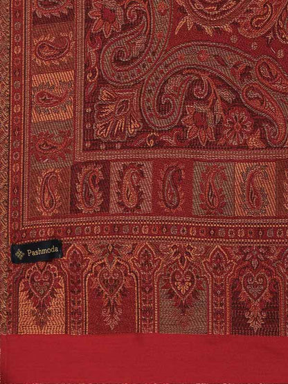 Women's Dil-kash Kashmiri Royal Paisley Design Jamawar Shawl (Size: 101 X 203 Cms)