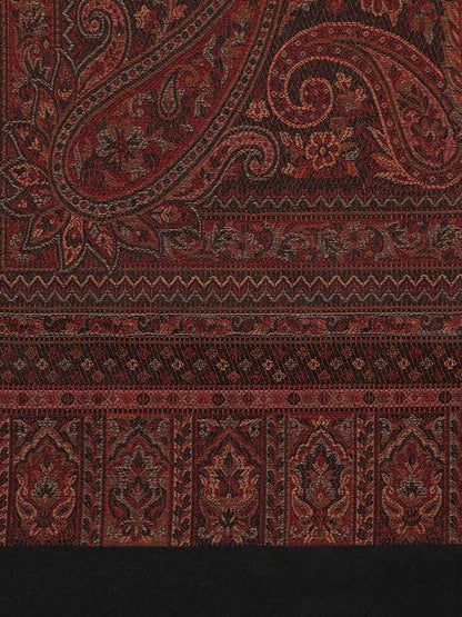 Men Jamawar Kashmiri Luxury Shawl, Size: 101x203 CM, Black Color
