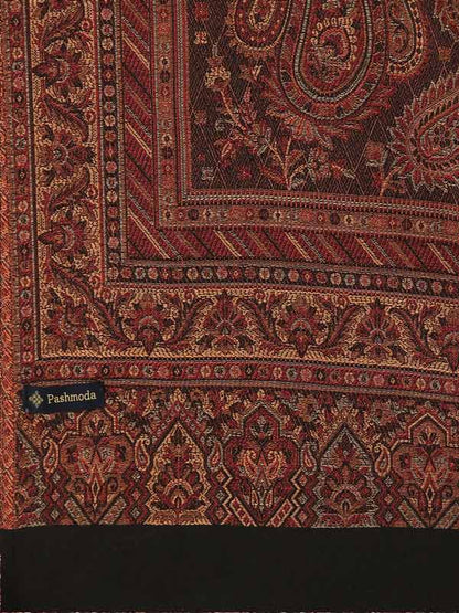 Women's Noor Kashmiri Royal Paisley Design Jamawar Shawl (Size: 101 X 203 Cms)