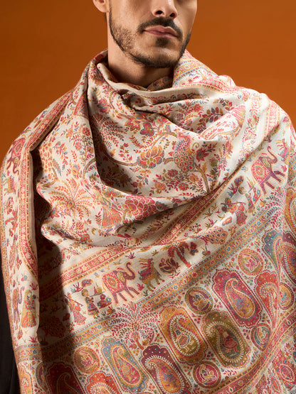 Men Kaani Orchard Fine Wool Kaani Shawl
