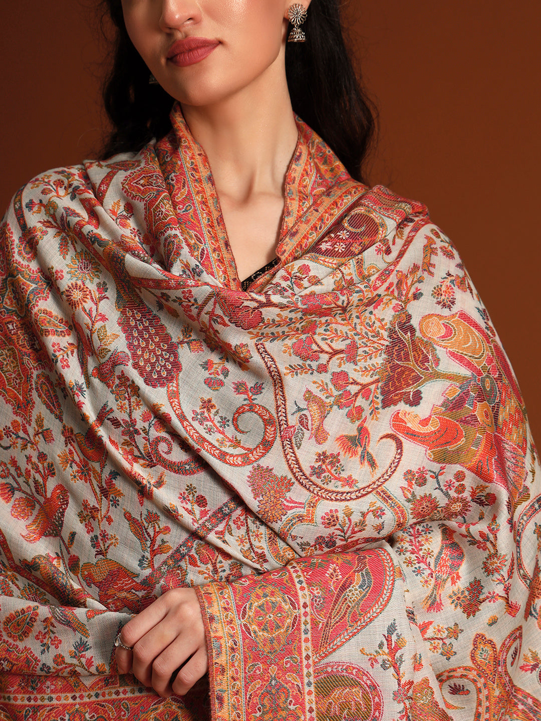 Women Royal gulistan Kaani Wool Blend Kashmiri Shawl