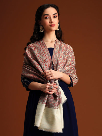 Women Regalis Zari Reversible Kaani Fine Wool Shawl