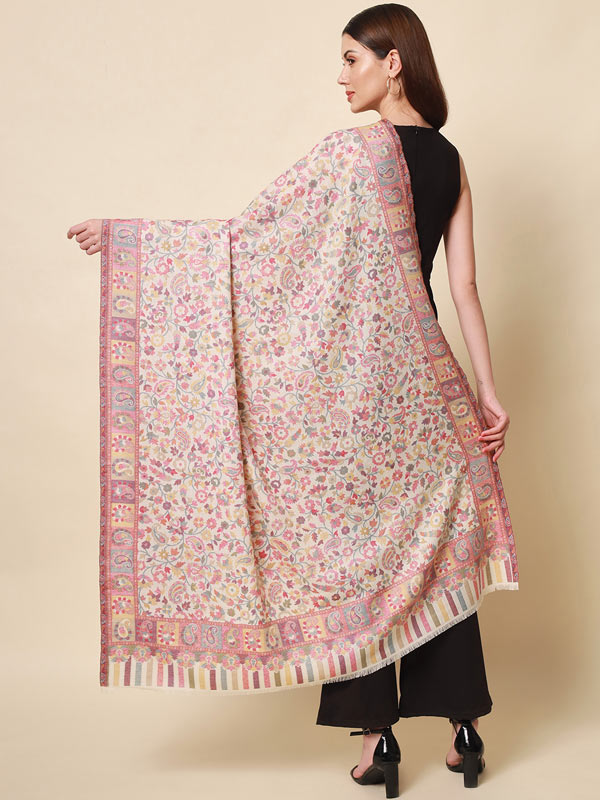 Women's Bahaar Kaani Wool Blend Kashmiri Shawl (Size 101X203 CM)