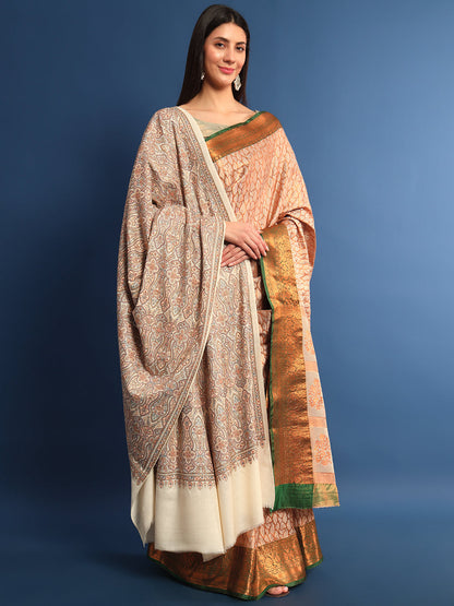 Pashmoda Womenƒ??s Gulsheren 100% Fine Wool Sozni Hand Embroidered Shawl (Size: 101x203 Cm)