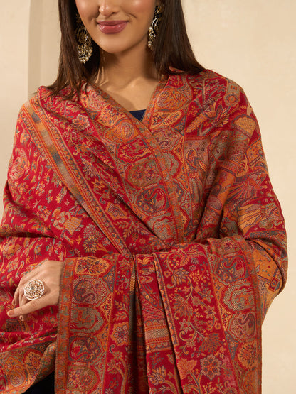 Women Shahi Manzar Kaani Wool Blend Kashmiri Shawl