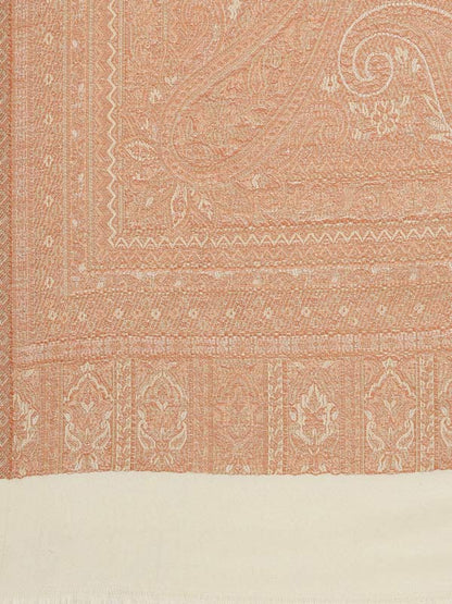 Men Jamawar Kashmiri Luxury Shawl, Size: 101x203 CM, White Color
